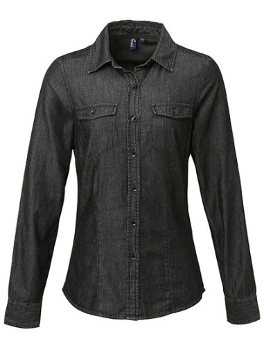 PRE-PR322-Womens Jeans Stitch Denim Shirt